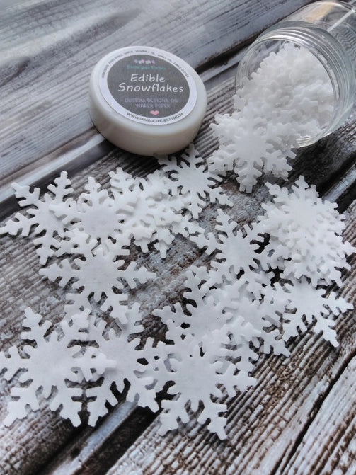 Mini White Snowflakes Wafer Paper Decorations – Acorn Cake Supply